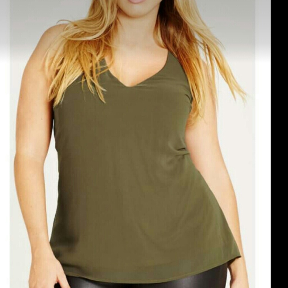 Cuty Chic Olive Green Top. Size Med=16